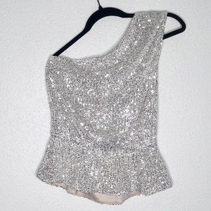 Sequin One Shoulder Top